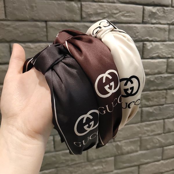 

tie the knot hair hoop temperamentalfashion classic joy-tie-down simple web celebrity korean retro wide edge mori pressure hair headband, Silver