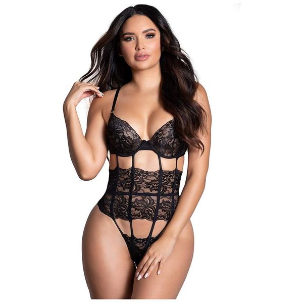 

bras fashion women deep v-sleeve racy bodysuit spice suit temptation underwear lace lingerie, Red;black