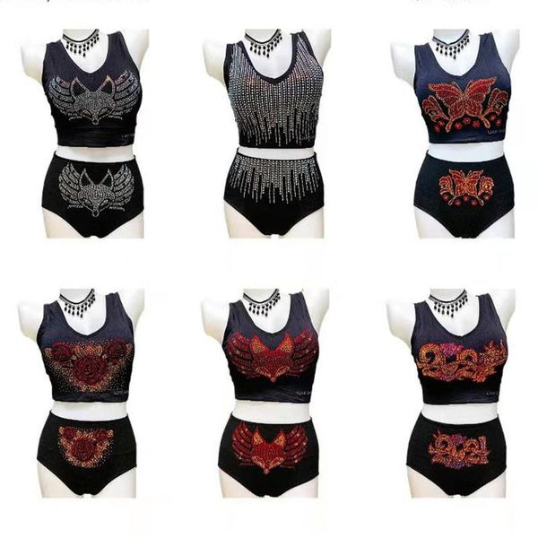 

women's tracksuits girl summer two piece set juicy coutoure tracksuit black club outfits rhinestone shorts clothes for women matching s, Gray