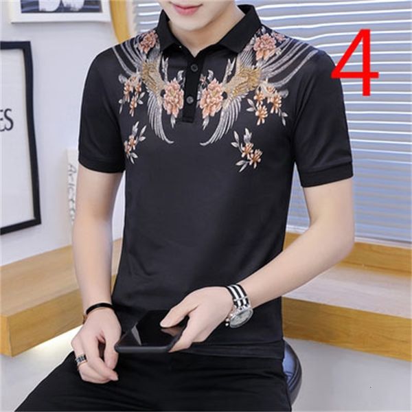

2021 new tide brand lapel korean version of the self-cultivation trend shirt collar embroidery business t-shirt 6mrg, White;black