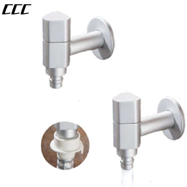 

bathroom sink faucets ccc simple square aluminum washer water tap outdoor garden faucet quick single cold into the wall type thickening