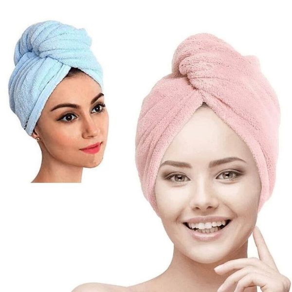 

towel hair drying cap wiping toiletries fiber towels soft bath with buttons turbans