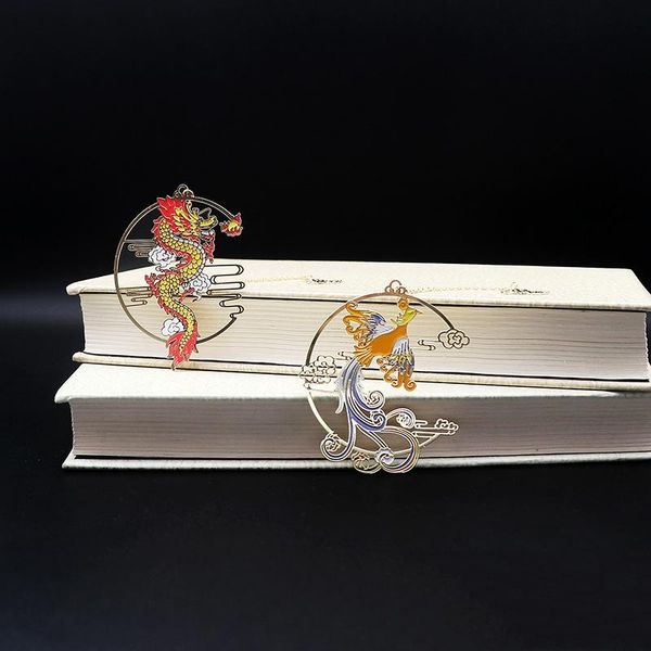 

bookmark chinese style calligraphy and painting group fan book clip pagination mark metal tassel stationery school office supply