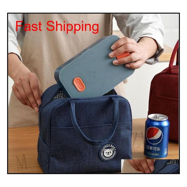 

7 colors lunch bag tote portable thermal bags waterproof lunch box zipper storage bags bento bag outdoor travel pic jllmyc xhhair