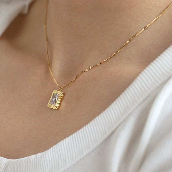 

chokers timeless wonder titanium lump sugar geo chains necklace women fashion jewelry gothic boho ins party fancy gift not fade 3637, Golden;silver