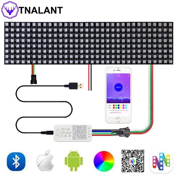 

modules ws2812b led panel matrix screen individually addressable 8*8 16*16 8*32 pixels module light sp110e bluetooth controller