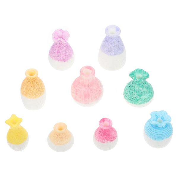 

vases 9pcs mini flower art ornaments small tablevase resin decoration