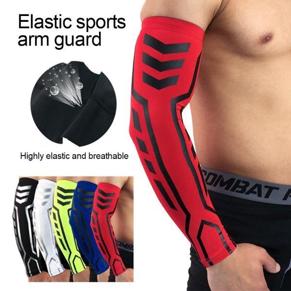 

elbow & knee pads compression sports arm sleeve basketball cycling warmer summer running tennis uv protection bands, Black;gray
