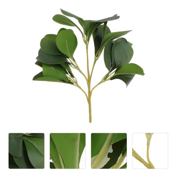 

2pcs vivid scene layout diy leaf ornament simulated green plant diy decor