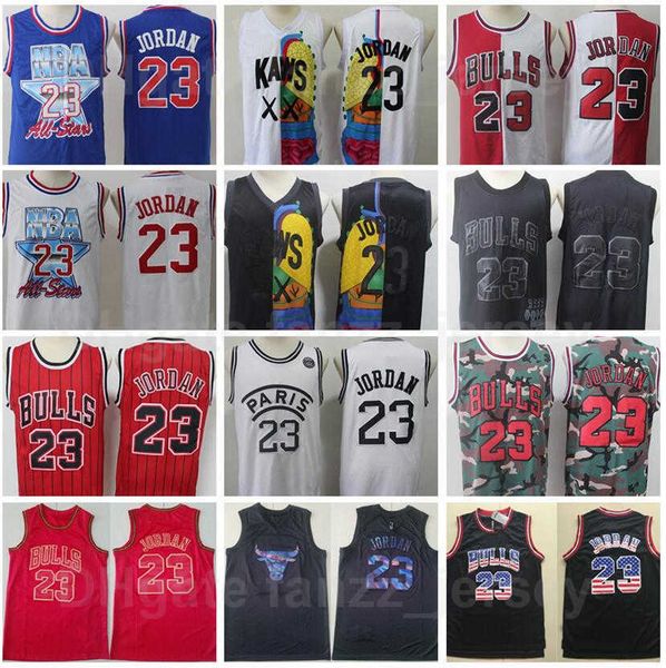 

retro basketball 23 michael jersey men vintage all stitched red blue white black stripe team color breathable pure cotton excellent quality, Black;red