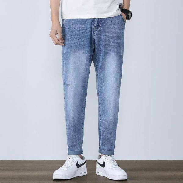 

men's jeans men classic spring summer homme pantalones hombre mannen soft blue biker masculino denim overalls mens pants,3031