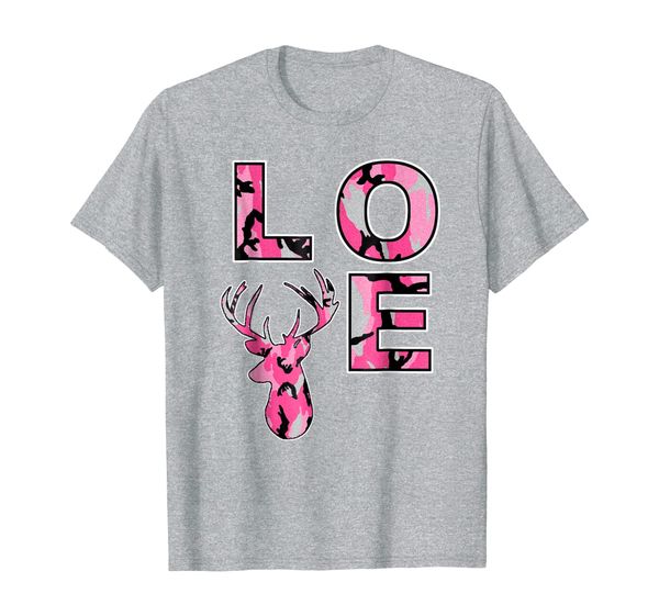 

pink camouflage love deer hunting tshirt, White;black