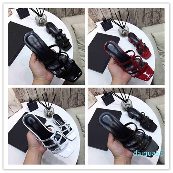 

designer luxury womens black leather cassandra flat sandals heel 5cm