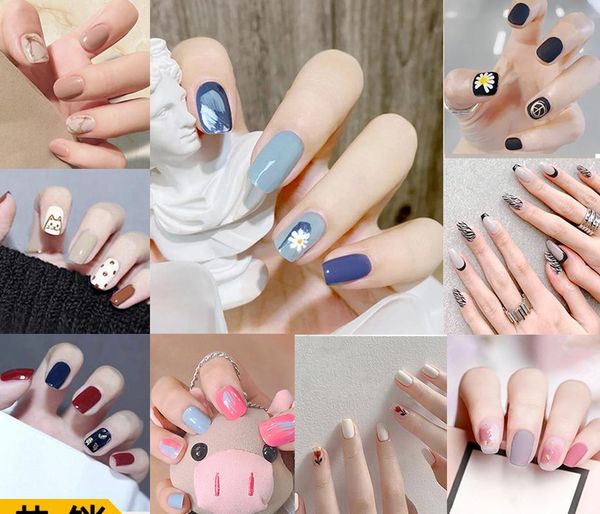 

false nails various color wholesale custom long press on for women, Red;gold