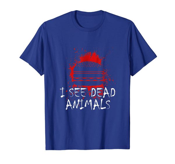 

i see dead animals - funny horror movie t-shirt, White;black
