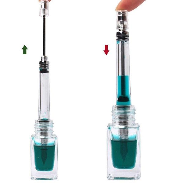 

transparent vacuum negative pressure fountain pen ef/f nib 0.38/0.5mm ink pen business gift drop shipping