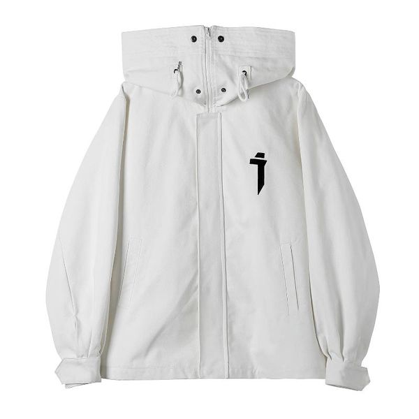 Jaqueta Techwear para Homens Primeira Primavera Japonês Streetwear Casaco com capuz