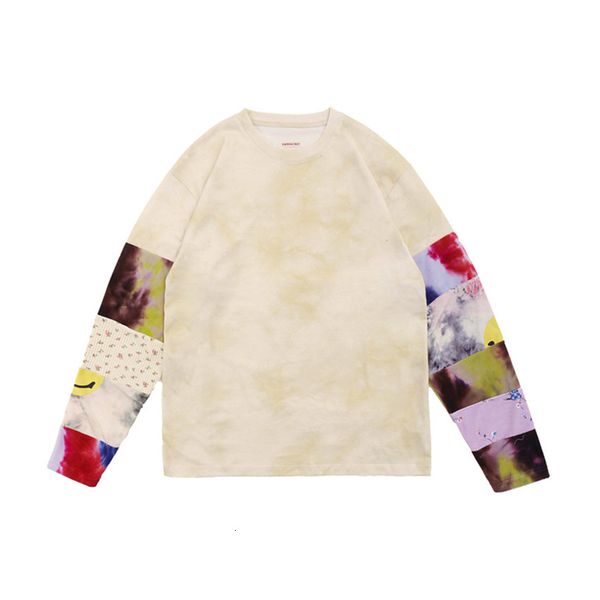 

tie dye splinters kapital of men's women long-sleeve t-shirts kfzm, White