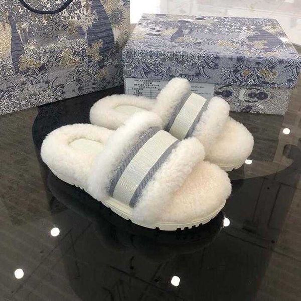 

designers womens slippers oran woolskin luxury fluffy slipper ladies indoor warm furry flip flops women amazing plush fur slides spring, Black