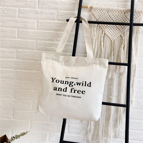 

gift wrap wholesales 300pcs/lot custom logo cotton bags student fashion shoulder shopping large capacity for party