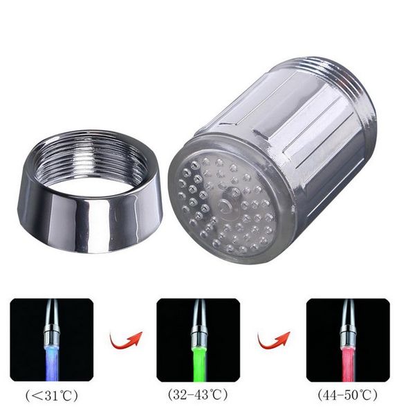 

kitchen faucets water glow led light faucet temperature sensitive stream color changing tap for bathroom2021