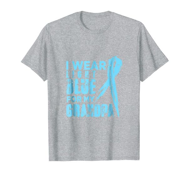 

i wear light blue for my grandpa prostate cancer t-shirt, White;black