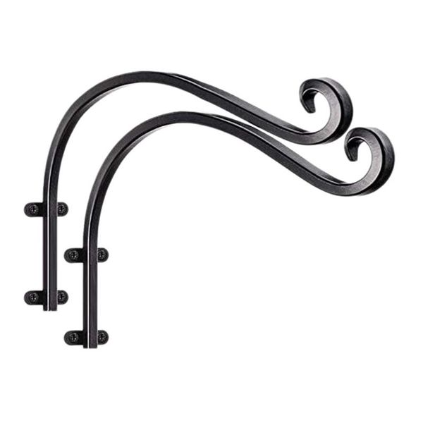 

2pcs iron decorative hook plant hanger wall mounted garden patio hanging basket bracket flower hooks