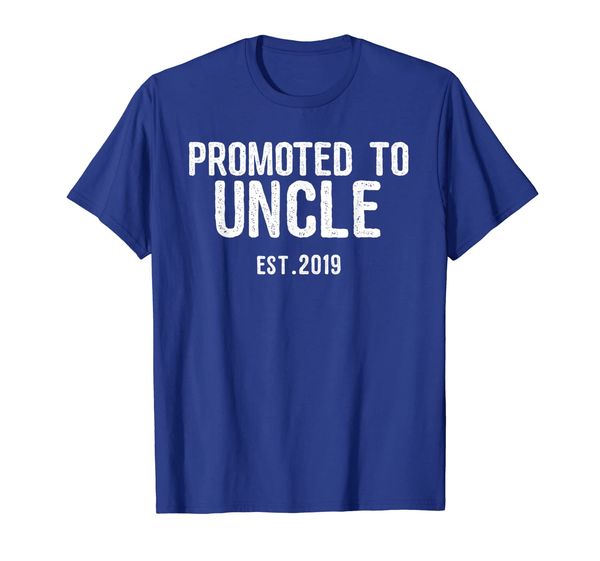 

uncle to be promoted to uncle t-shirt est 2019, White;black
