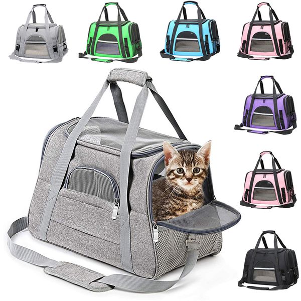 

Cat Carrier Bags Transport Pet Bag With ocking Safety Zippers Portabe Breathabe Fodabe Cat Backpack For Pet Dog Cat Handbag