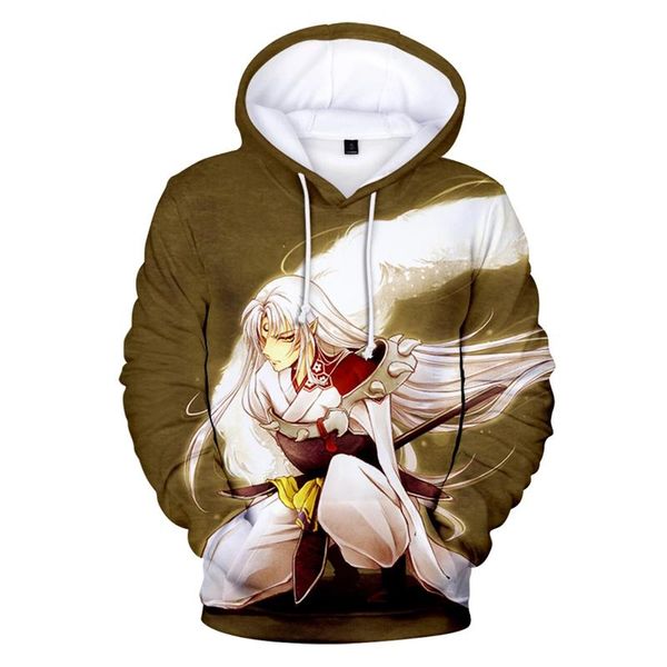 

men's hoodies & sweatshirts 2021 kawaii anime inuyasha printing 3d hoodie sweatshirt men/women pullovers long sleeve streetwear oversiz, Black
