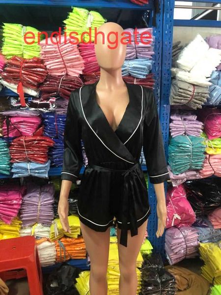 

loose autumn 2021 one-piece women's pajamas cardigan housewear, Black;white