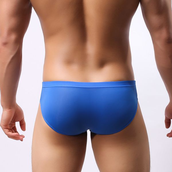 

new underwear head you big bag ultra-thin transparent ice cream silk briefs fork low waist men's panties shortssalable, Black;white