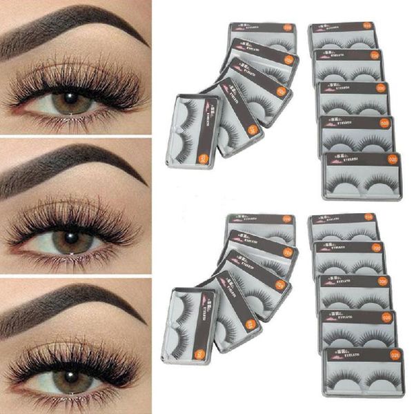 

false eyelashes 5/10/20 pairs 3d natural long bushy cross handmade fake artificial eyelash extension eye makeup beauty tool