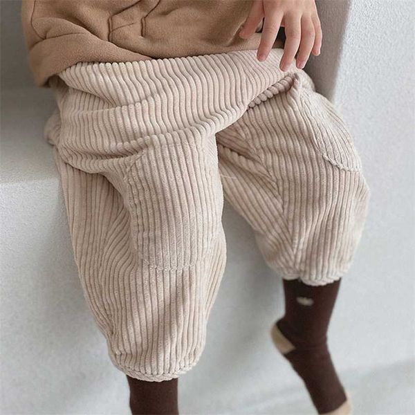 Miúdos miúdos bebê corduroy calças calça moda meninas calças crianças meninos crianças crianças de comprimento total calças infantil roupas 211028