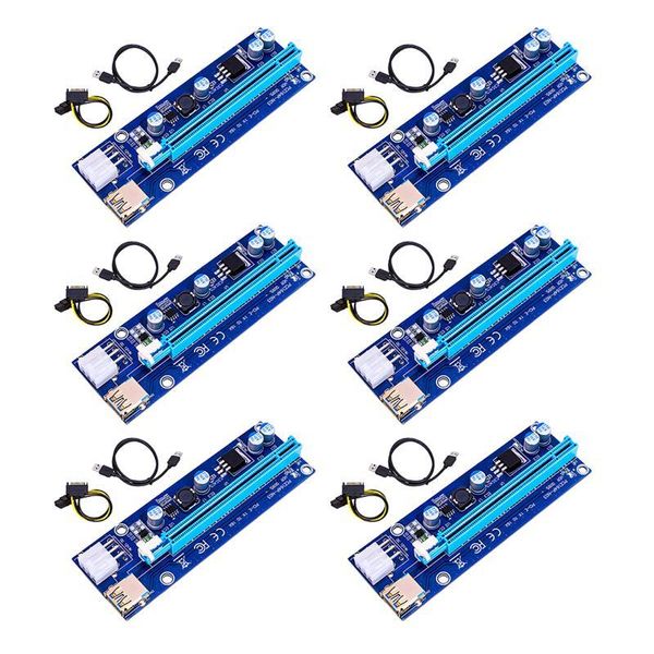 

hubs 6pcs pci-e mining adapter card 6-pin pci express riser gpu accessory