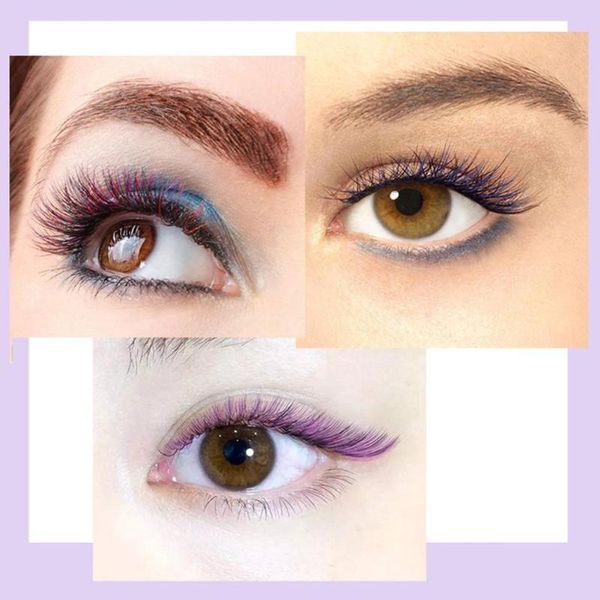 

false eyelashes 4pairs 3d colored natural faux mink colorful eyelash extension cosplay lash makeup halloween lashes eye flu t7w1