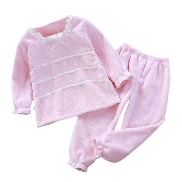 

pajamas lawadka 1-5t baby girls boys sets winter thick warm fleece children's clothing lace for children kids clothes, Blue;red