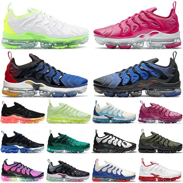 

2022 plus tn men women vaporsmaxs running shoes usa fresh worldwide atlanta triple black white off knicks vibes tennis ball dark russet spor, White;red