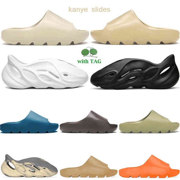 

kanye classic slides men women sandals slippers core bone earth brown pure desert sand foam runner triple white black outdoor slide ysj