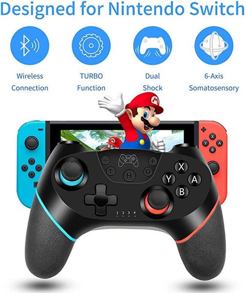 

bluetooth wireless controller for switch pro console gamepads ns switch pro game joystick with 6-axis handle for n-sl