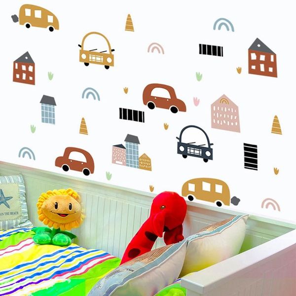 

wall stickers cartoon car decor decals for boys bedroom kids room poster mural