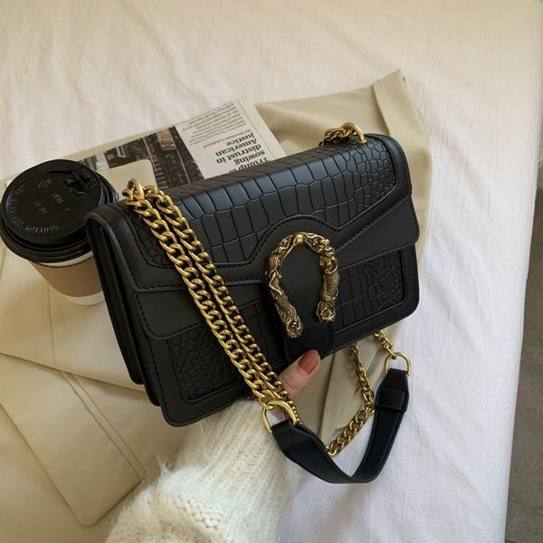 

women luxurys designers bags 2021 leather simple messenger small female chain letter square designer handbag handbags totes crossbody bag