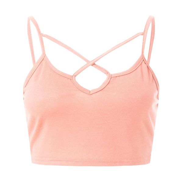 

women's tanks & camis cross belt casual crop solid color women sleeveless short hollow out y2k clothes sport corset cropped feminin, White