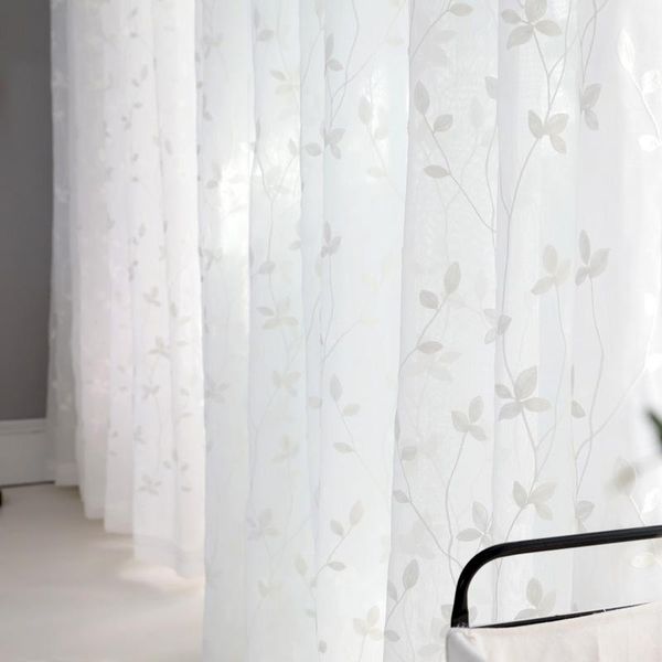 

curtain & drapes white embroidery flower curtains for living room tulle home and kitchen bedroom windows sheer housing luxury