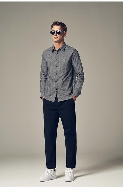 

men's pants 4624 2021 autumn business casual trend solid color trousers, Black