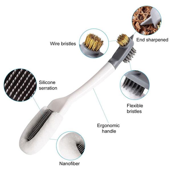 

clothing & wardrobe storage professional cleaning shoe brush, multifunctional long handle brush cleaner, hangable soft bristle shoes scrubbe