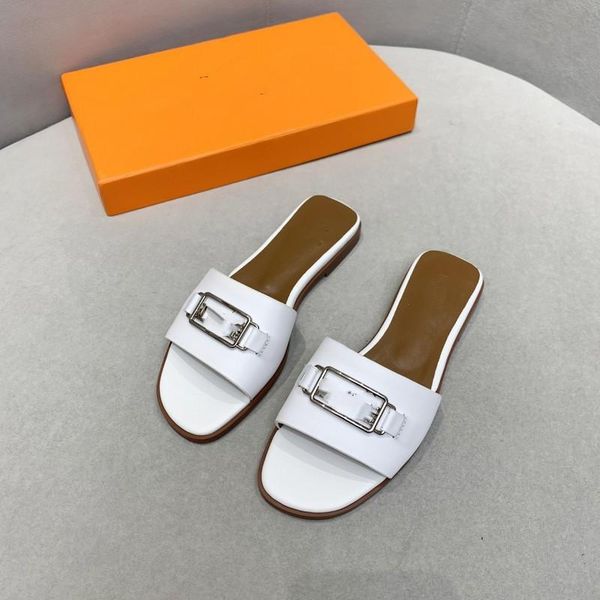 

iduzi sell well women summer genuine leather sandals beach slide fashion scuffs slippers shoes size eu 35-41 with box, Black