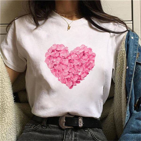

funny love heart printed t shirt women fashion shirts harajuku tshirt short sleeves tee shirt femme summer shirts, White
