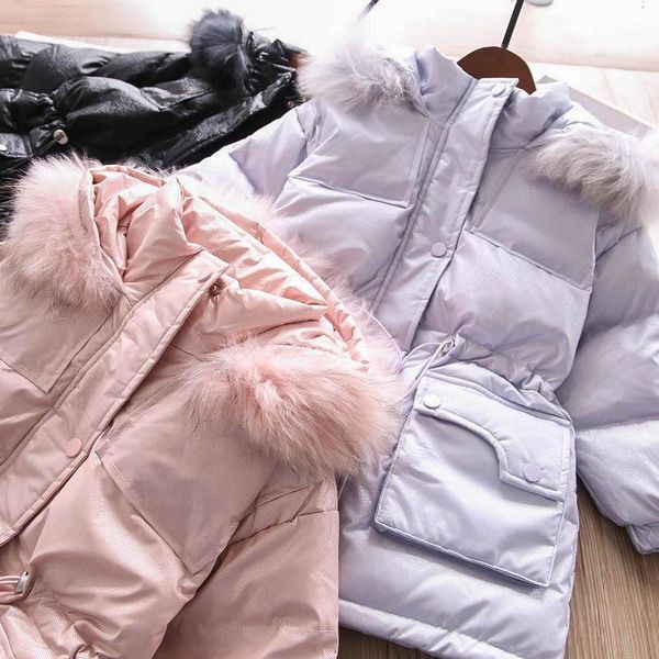 

down coat long girls' jackets children's wear wholesale winter for girls, Blue;gray