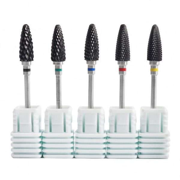 

nail art equipment 1pc ceramic drill bit rotate burr milling cutter bits for manicure pedicure tools electric accessories 4p, Silver